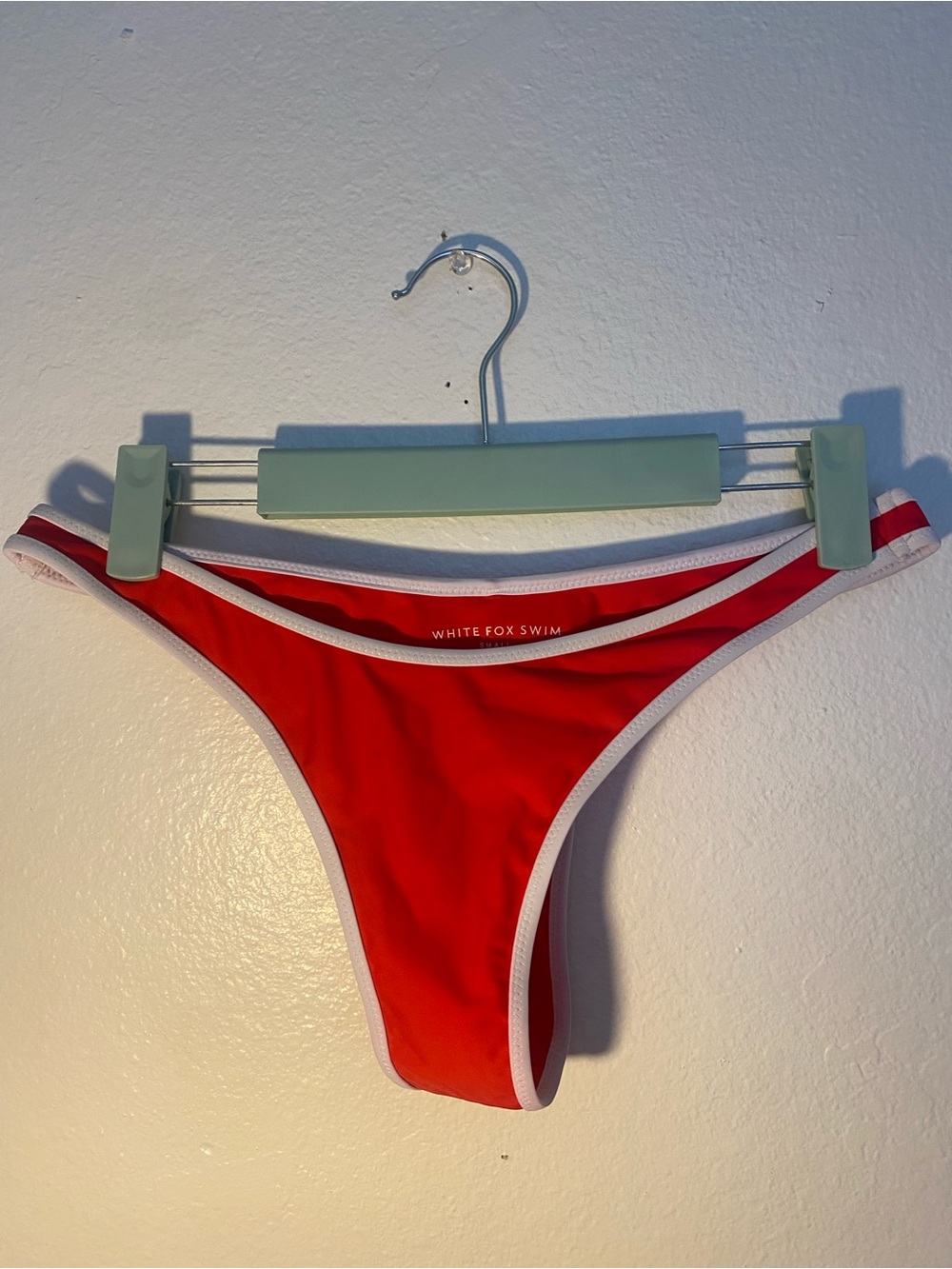 White fox women’s size small red and white bikini bottoms
